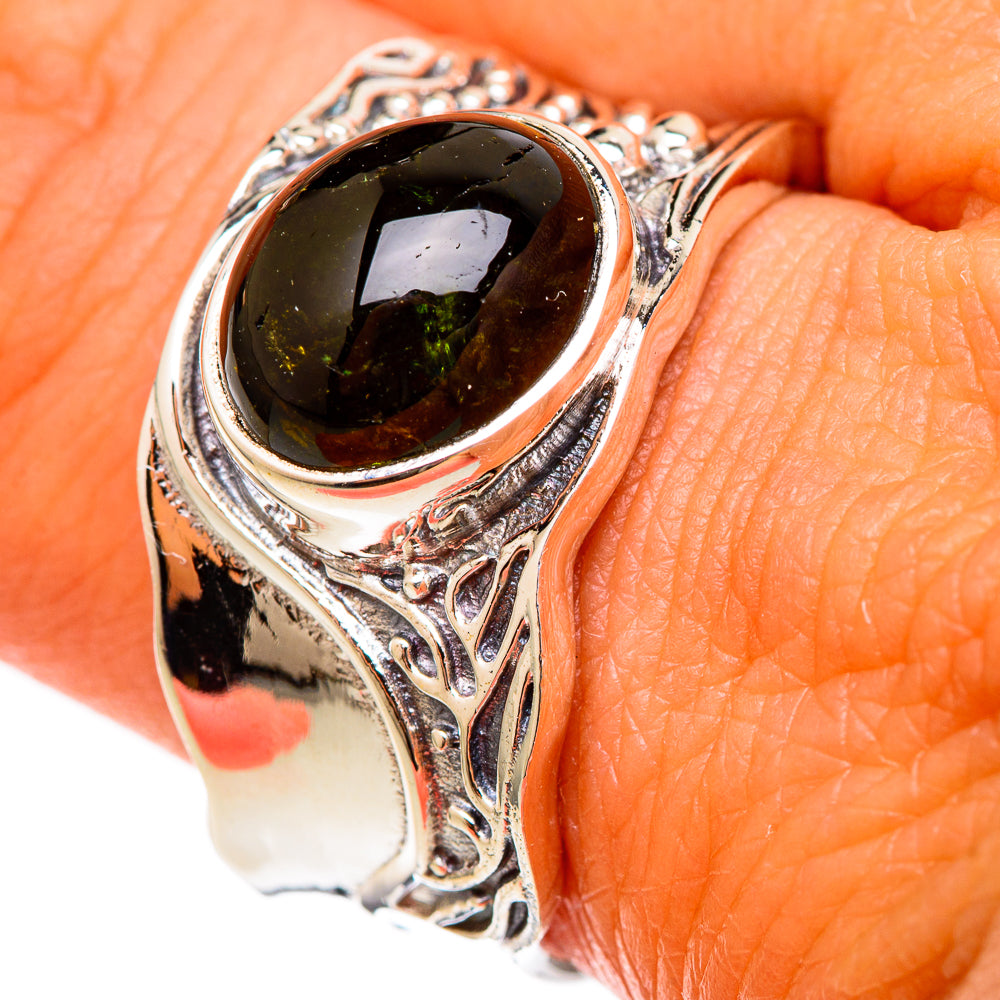 Green Tourmaline Rings handcrafted by Ana Silver Co - RING102870
