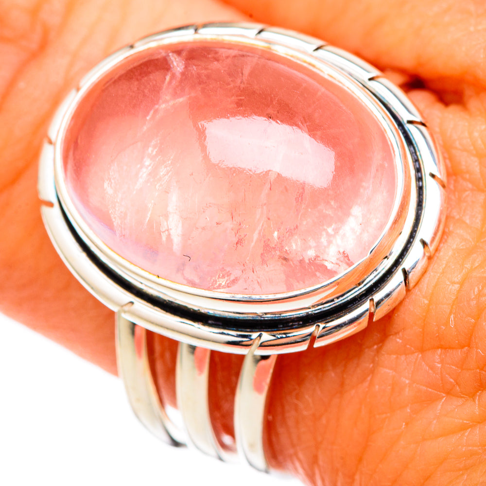 Rose Quartz Rings handcrafted by Ana Silver Co - RING102876