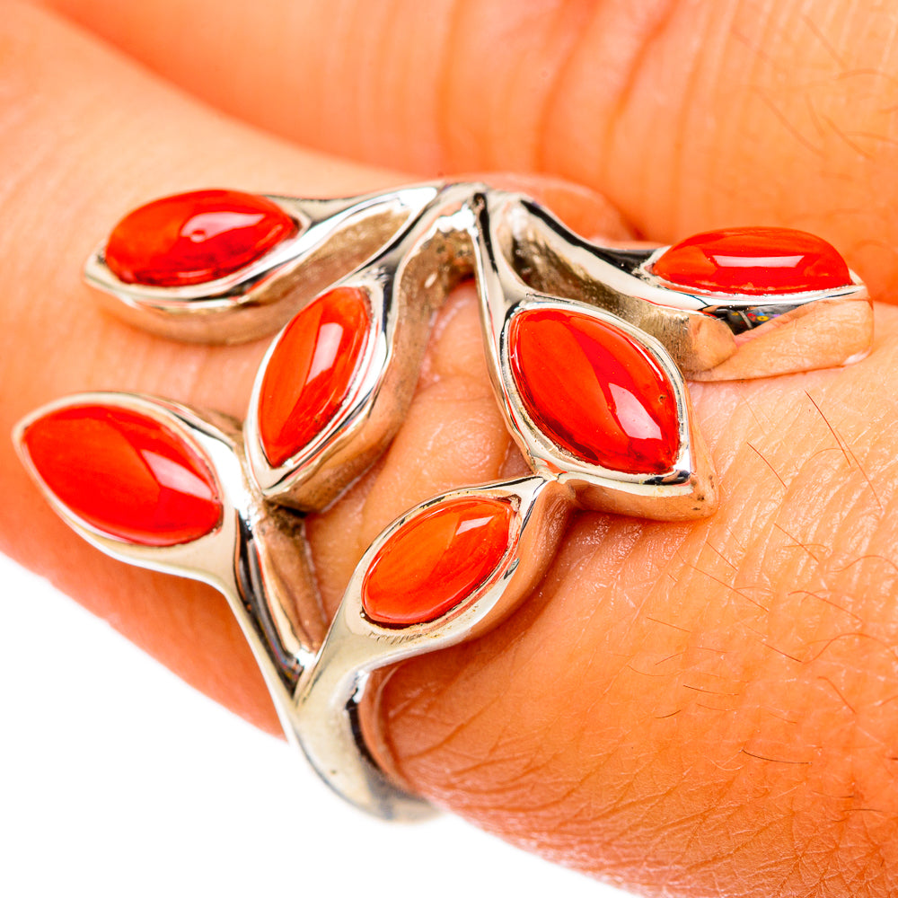 Mediterranean Red Coral Rings handcrafted by Ana Silver Co - RING102878