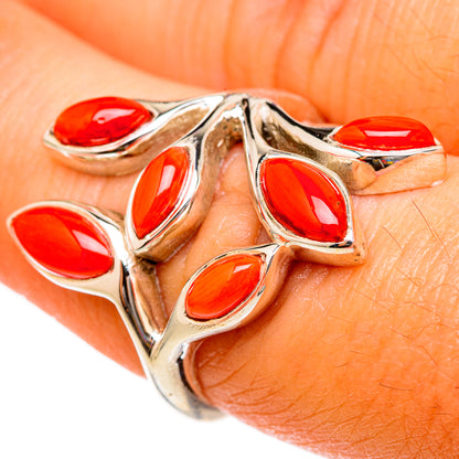 Mediterranean Red Coral Rings handcrafted by Ana Silver Co - RING102878