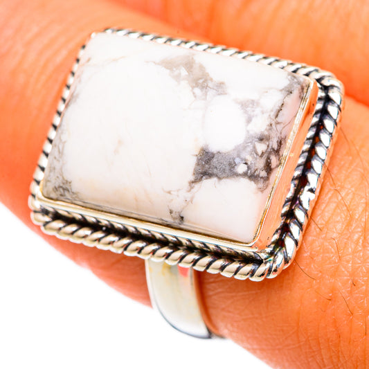 Howlite Rings handcrafted by Ana Silver Co - RING102886