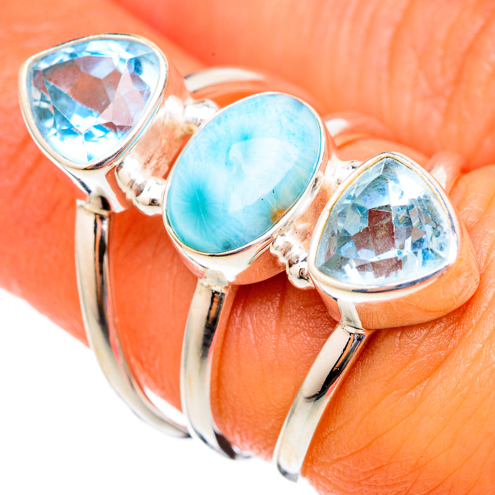 Larimar Rings handcrafted by Ana Silver Co - RING102892