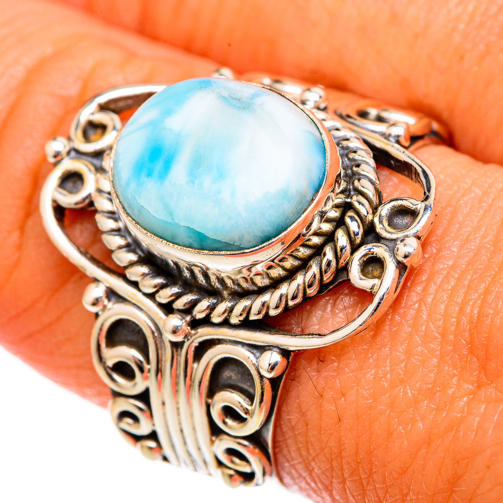 Larimar Rings handcrafted by Ana Silver Co - RING102894