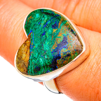 Azurite Malachite Rings handcrafted by Ana Silver Co - RING102896