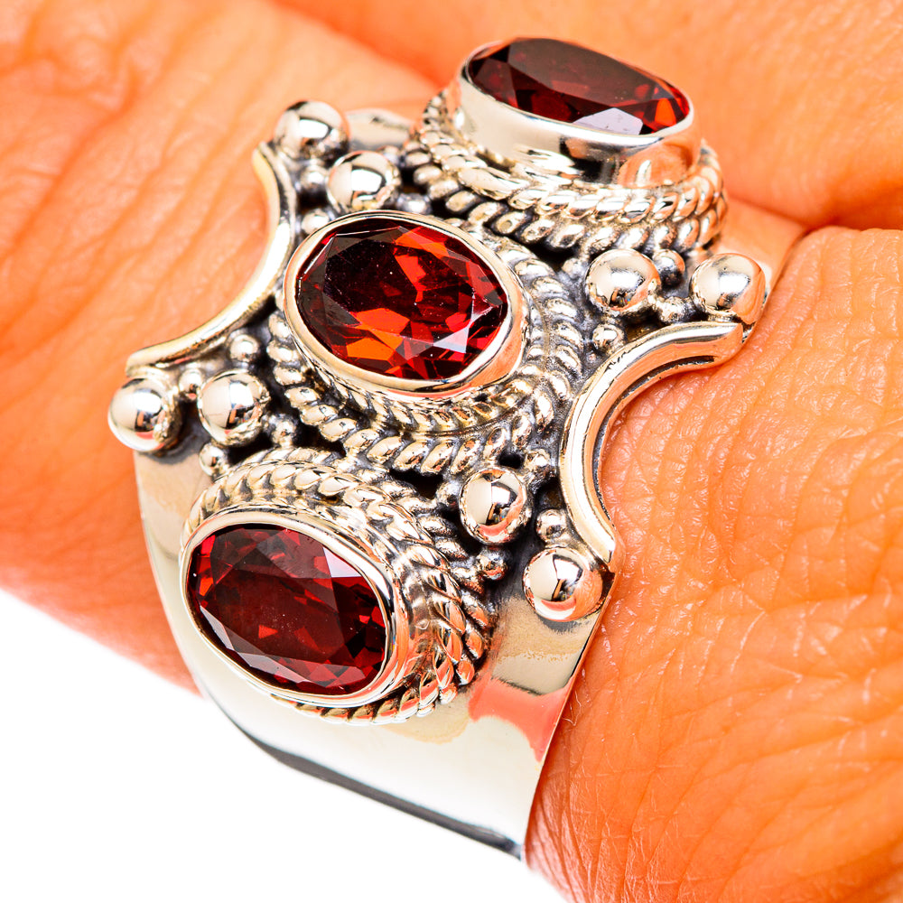 Garnet Rings handcrafted by Ana Silver Co - RING102903