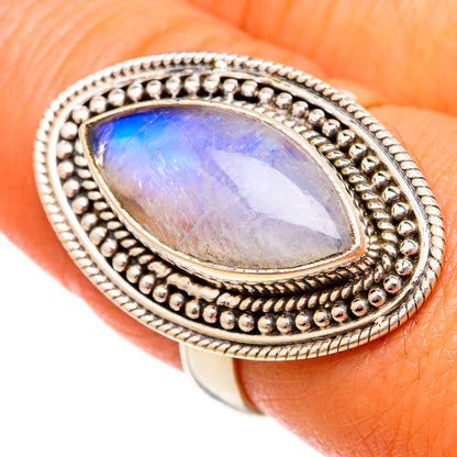 Rainbow Moonstone Rings handcrafted by Ana Silver Co - RING102910