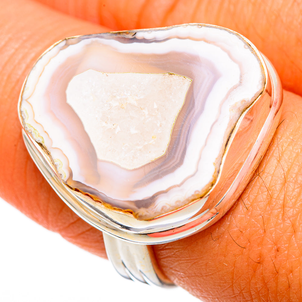 White Geode Slice Rings handcrafted by Ana Silver Co - RING102911