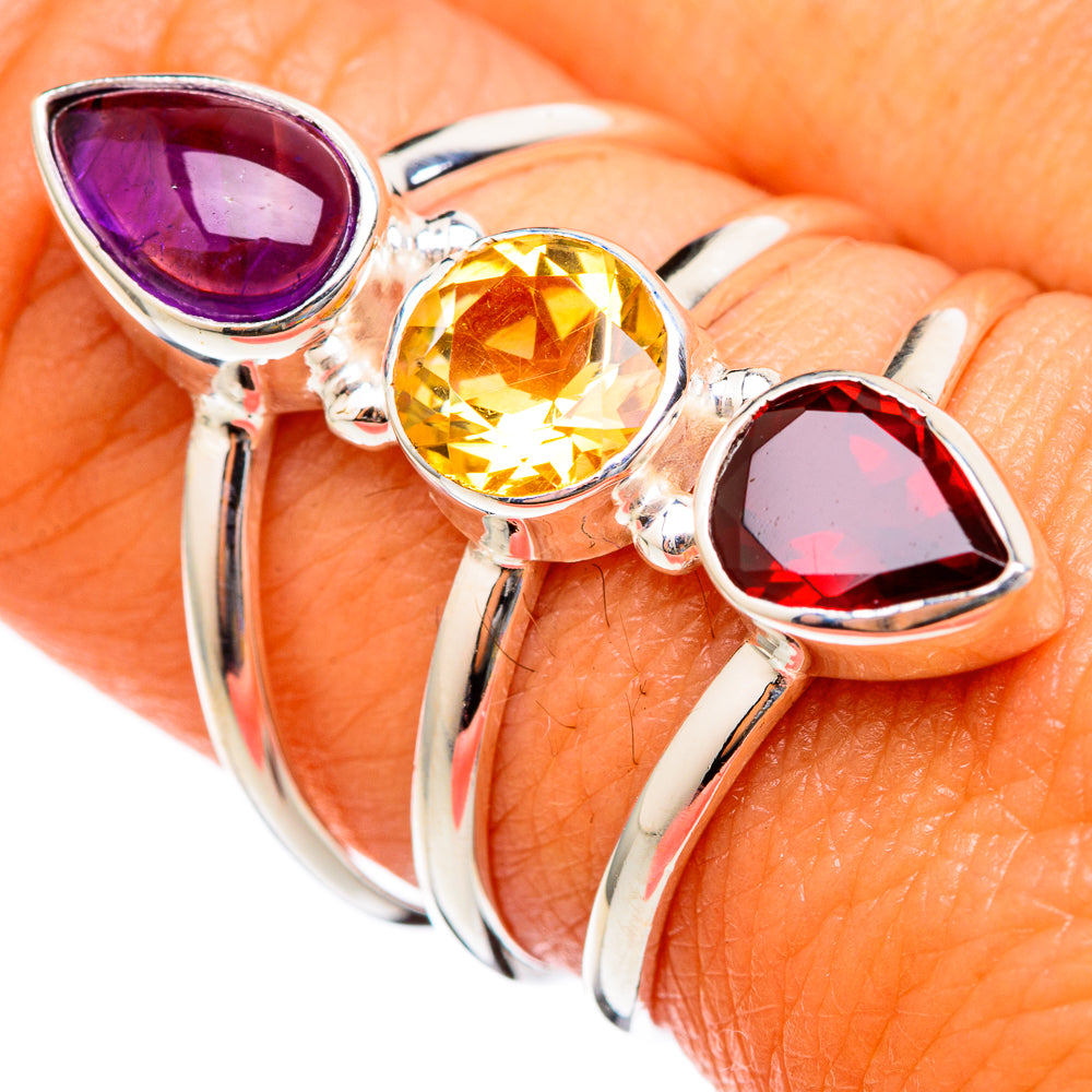 Garnet Rings handcrafted by Ana Silver Co - RING102912