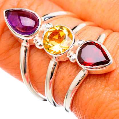 Garnet Rings handcrafted by Ana Silver Co - RING102912