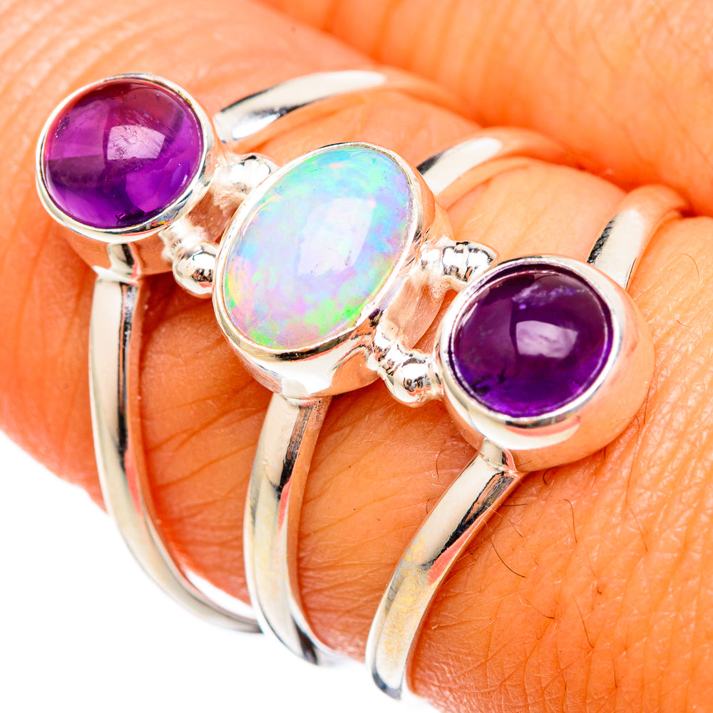 Ethiopian Opal Rings handcrafted by Ana Silver Co - RING102914