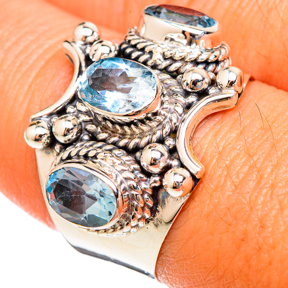 Blue Topaz Rings handcrafted by Ana Silver Co - RING102916