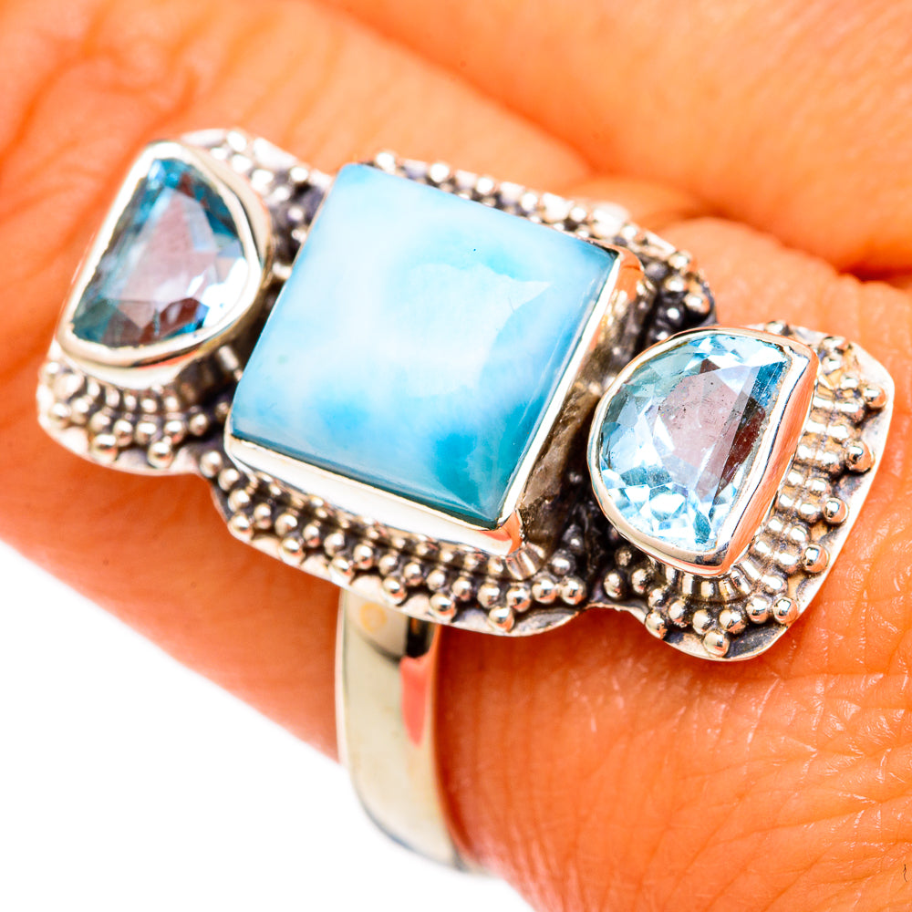 Larimar Rings handcrafted by Ana Silver Co - RING102941