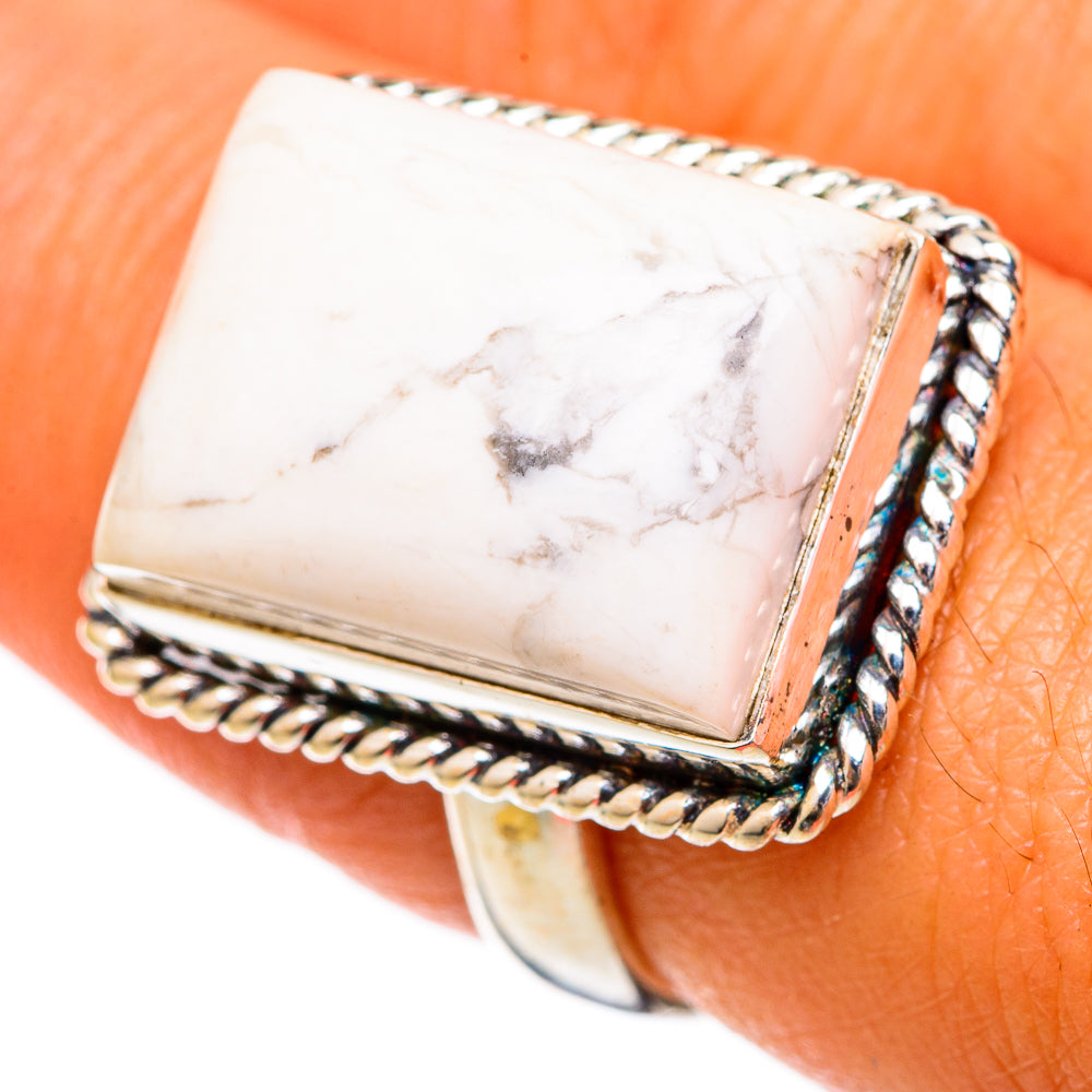 Howlite Rings handcrafted by Ana Silver Co - RING102954