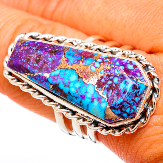 Purple Copper Turquoise Rings handcrafted by Ana Silver Co - RING102981