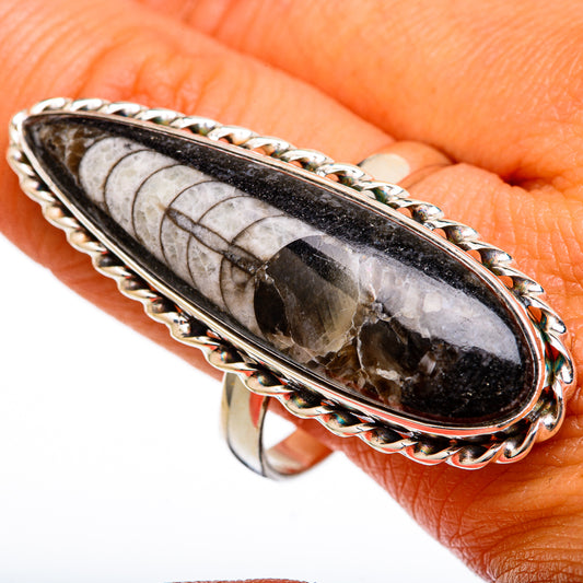 Orthoceras Fossil Rings handcrafted by Ana Silver Co - RING102988