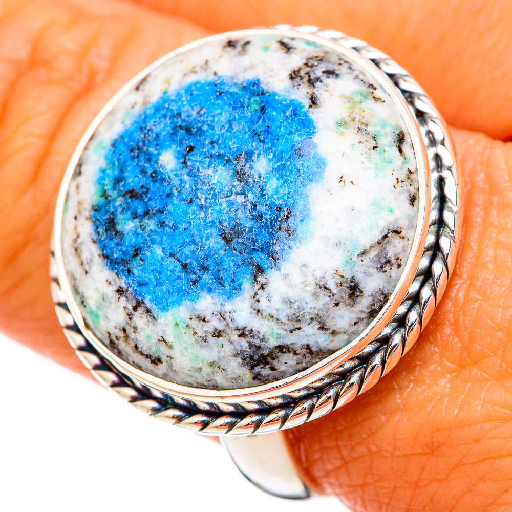 K2 Blue Azurite Rings handcrafted by Ana Silver Co - RING103002
