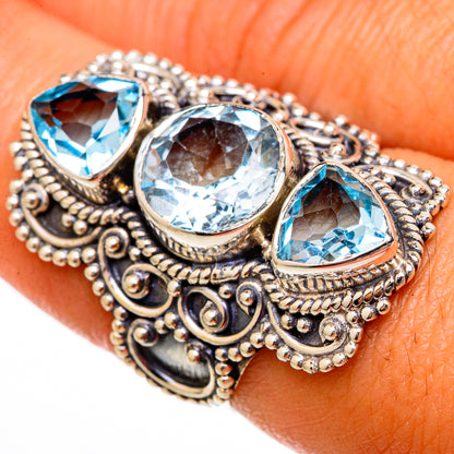 Blue Topaz Rings handcrafted by Ana Silver Co - RING103003