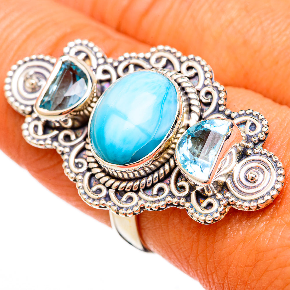 Larimar Rings handcrafted by Ana Silver Co - RING103004