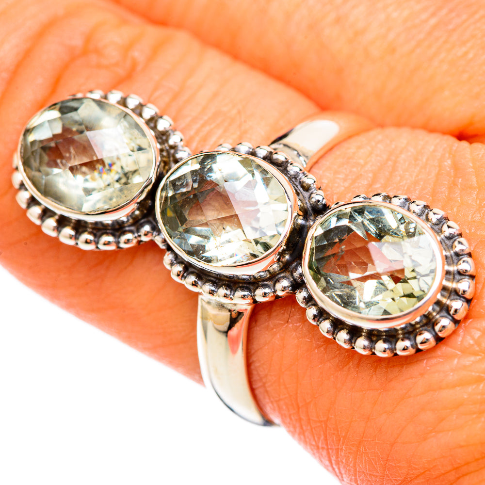 Green Amethyst Rings handcrafted by Ana Silver Co - RING103012
