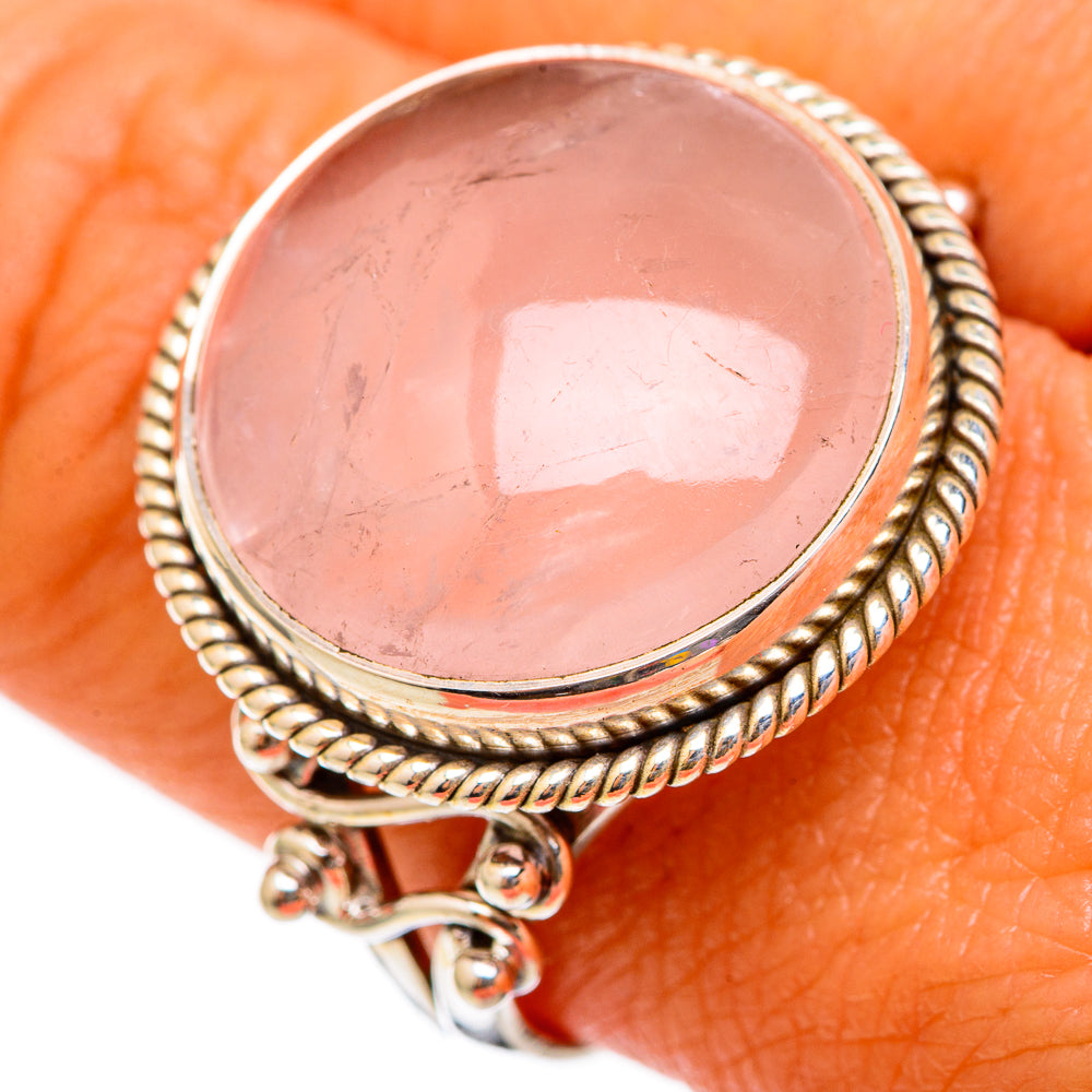 Rose Quartz Rings handcrafted by Ana Silver Co - RING103024