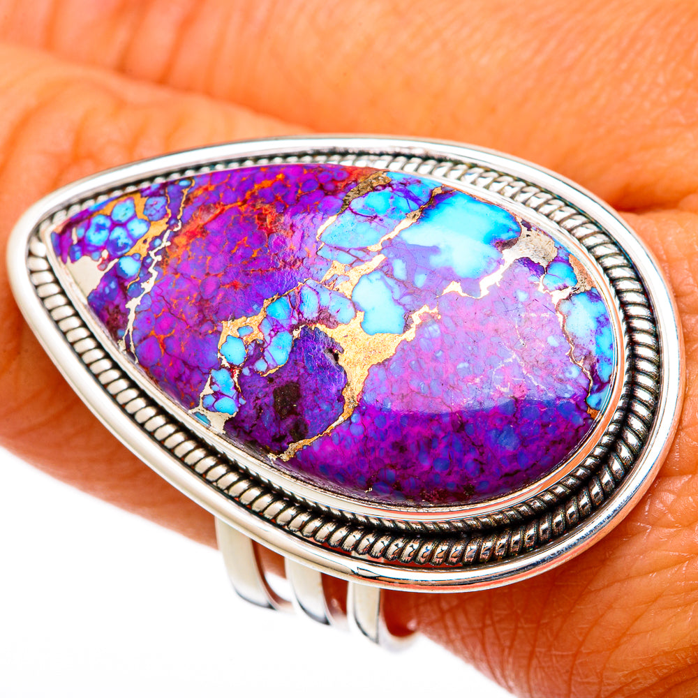 Purple Copper Turquoise Rings handcrafted by Ana Silver Co - RING103033