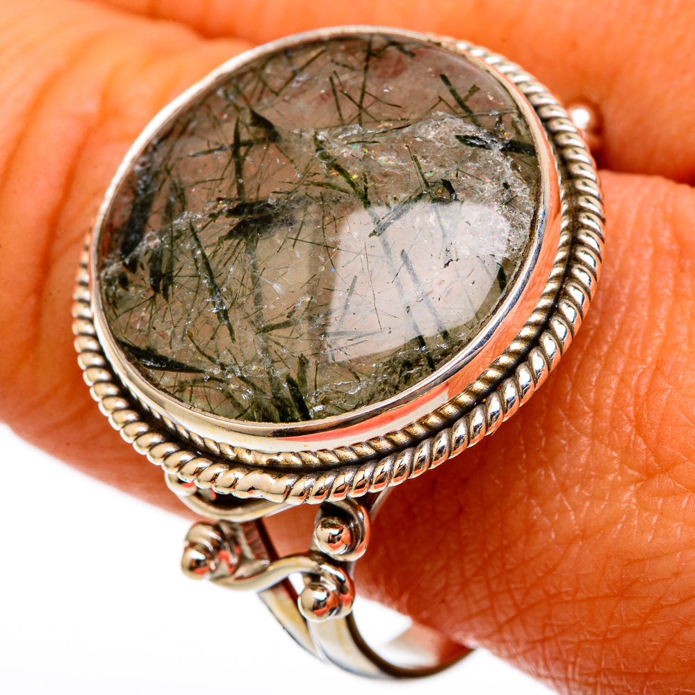 Tourmalinated Quartz Rings handcrafted by Ana Silver Co - RING103039