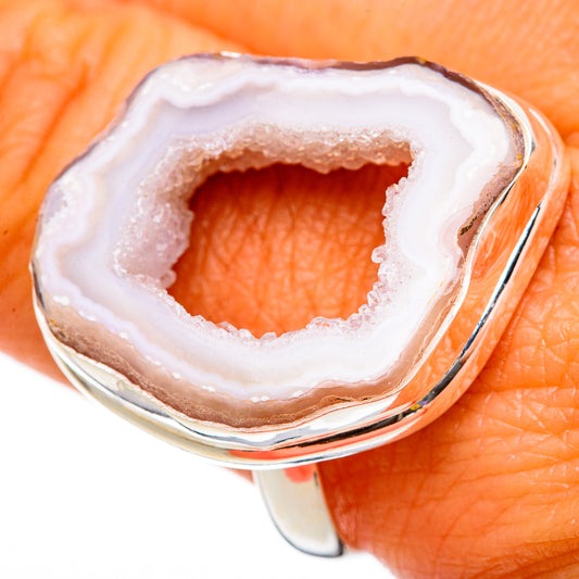 White Geode Slice Rings handcrafted by Ana Silver Co - RING103041