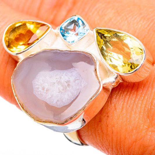 White Geode Slice Rings handcrafted by Ana Silver Co - RING103044