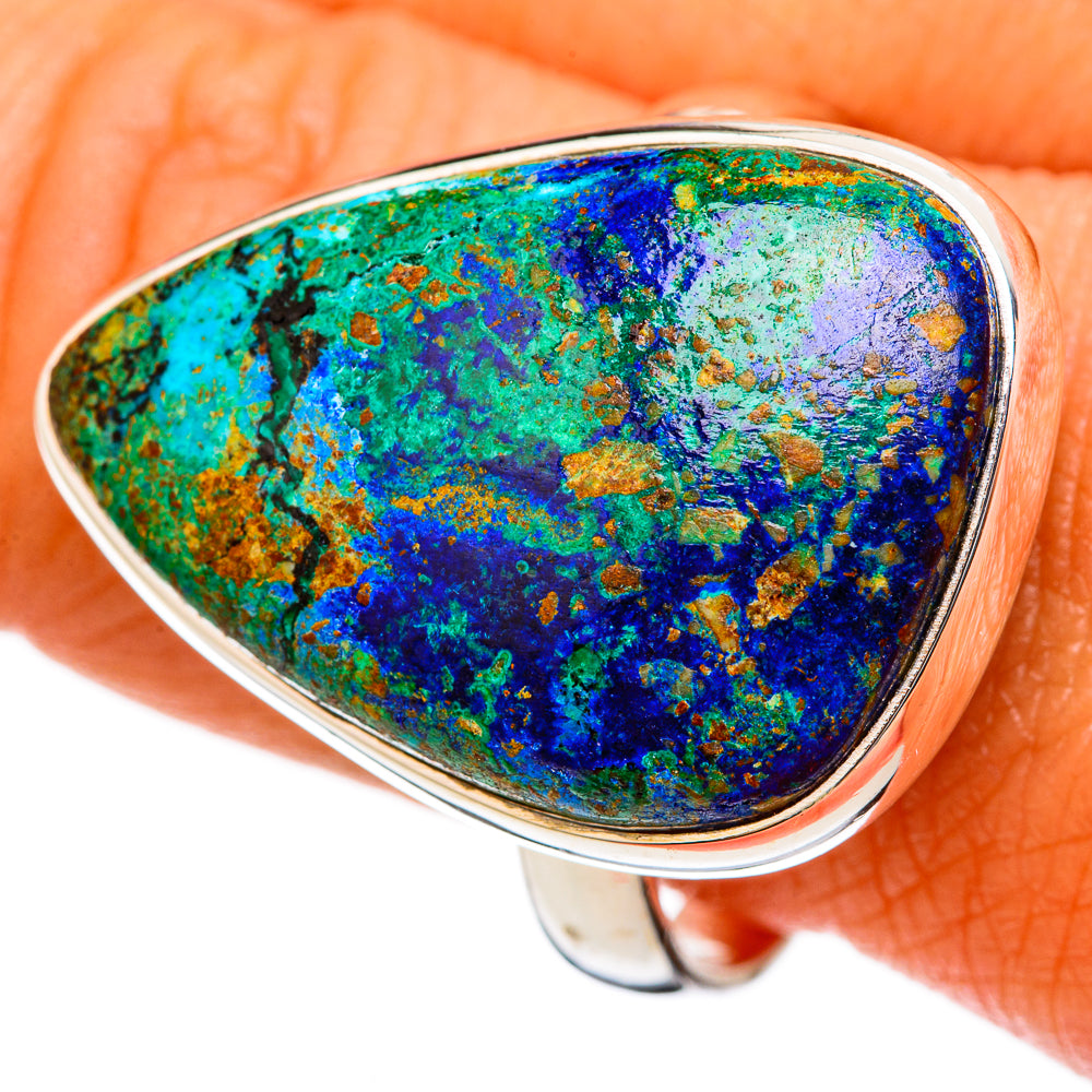 Azurite Malachite Rings handcrafted by Ana Silver Co - RING103045