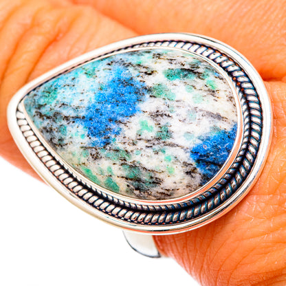K2 Blue Azurite Rings handcrafted by Ana Silver Co - RING103055