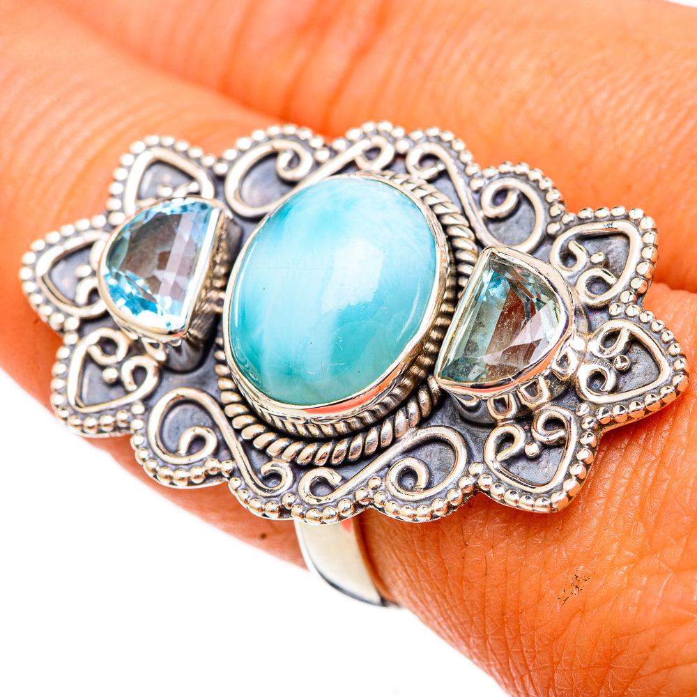 Larimar Rings handcrafted by Ana Silver Co - RING103056