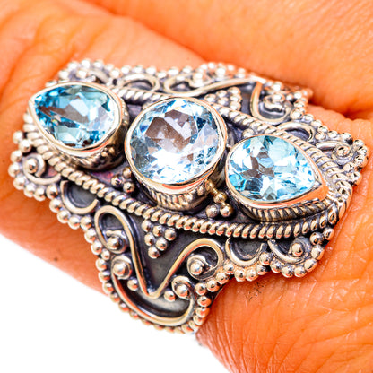 Blue Topaz Rings handcrafted by Ana Silver Co - RING103057