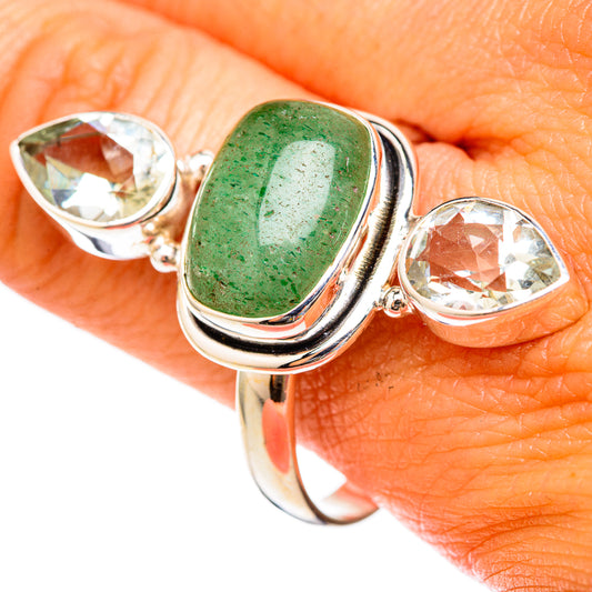 Green Aventurine Rings handcrafted by Ana Silver Co - RING103062