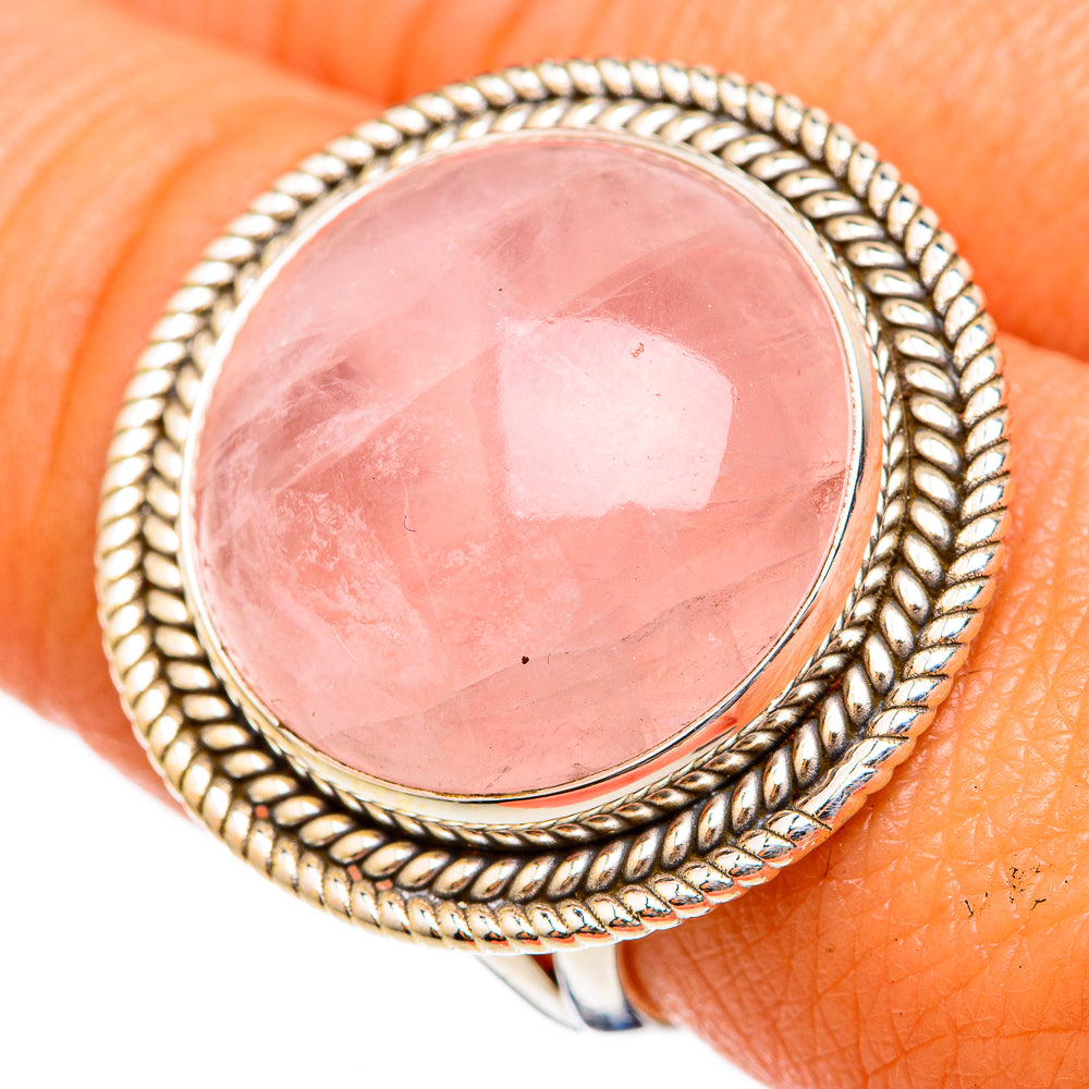 Rose Quartz Rings handcrafted by Ana Silver Co - RING103071