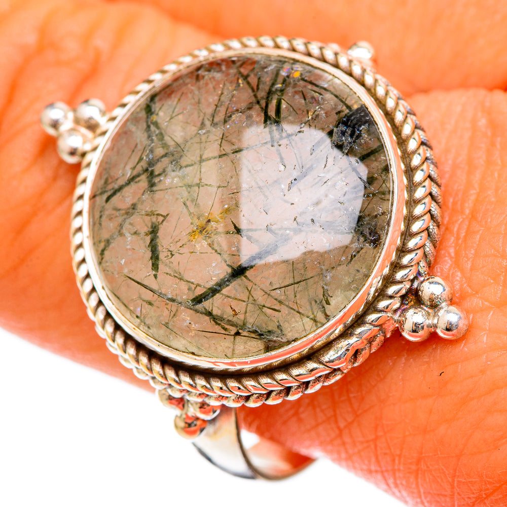 Tourmalinated Quartz Rings handcrafted by Ana Silver Co - RING103089