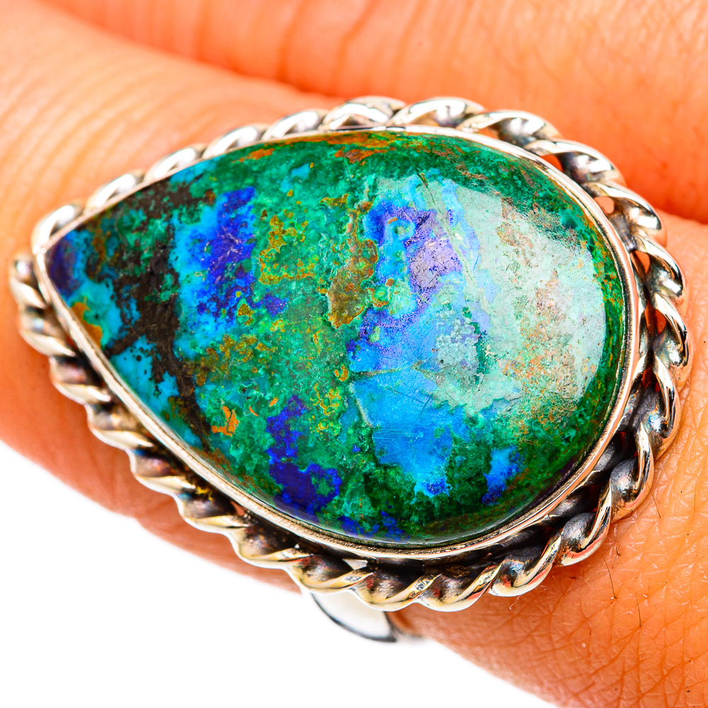 Azurite Malachite Rings handcrafted by Ana Silver Co - RING103096