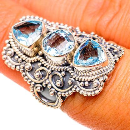 Blue Topaz Rings handcrafted by Ana Silver Co - RING103106