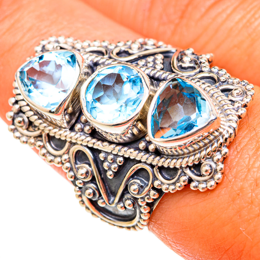 Blue Topaz Rings handcrafted by Ana Silver Co - RING103110