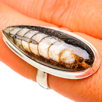 Orthoceras Fossil Rings handcrafted by Ana Silver Co - RING103141