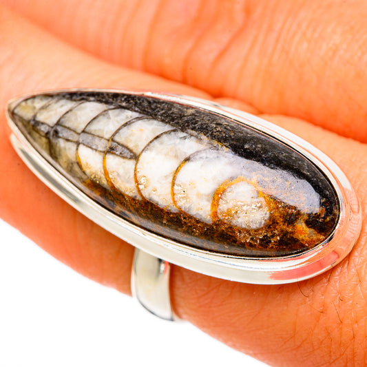Orthoceras Fossil Rings handcrafted by Ana Silver Co - RING103141