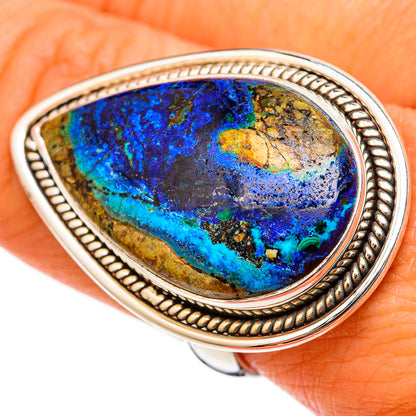 Azurite Malachite Rings handcrafted by Ana Silver Co - RING103154