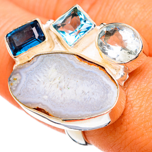 White Geode Slice Rings handcrafted by Ana Silver Co - RING103155