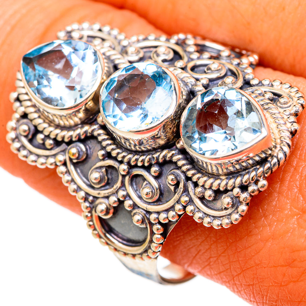 Blue Topaz Rings handcrafted by Ana Silver Co - RING103157
