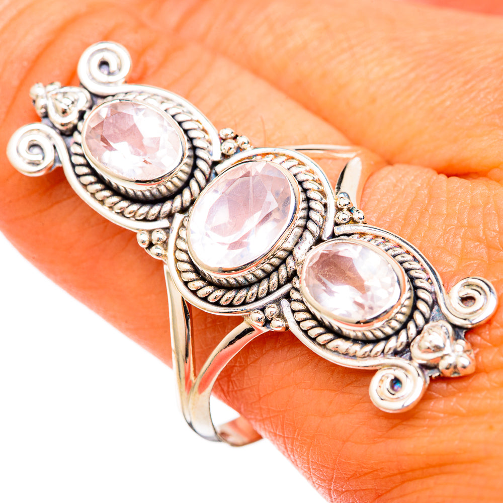 Rose Quartz Rings handcrafted by Ana Silver Co - RING103172