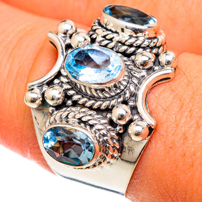 Blue Topaz Rings handcrafted by Ana Silver Co - RING103173