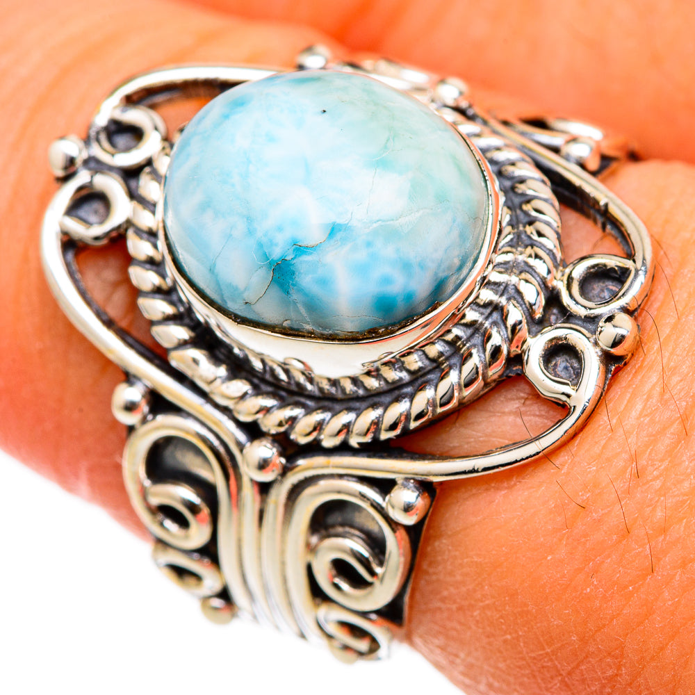 Larimar Rings handcrafted by Ana Silver Co - RING103174