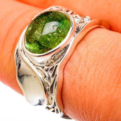 Green Tourmaline Rings handcrafted by Ana Silver Co - RING103176