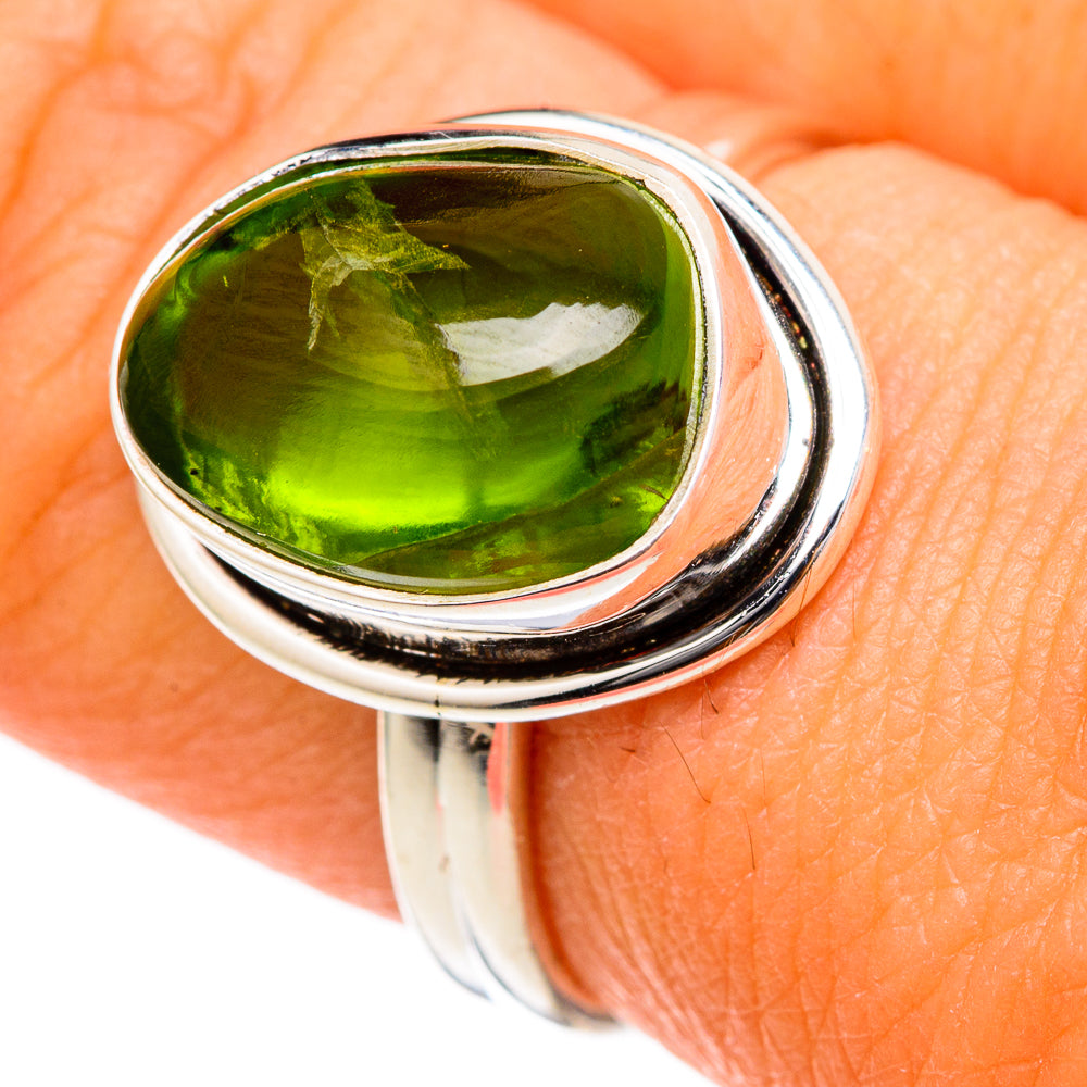 Green Tourmaline Rings handcrafted by Ana Silver Co - RING103177