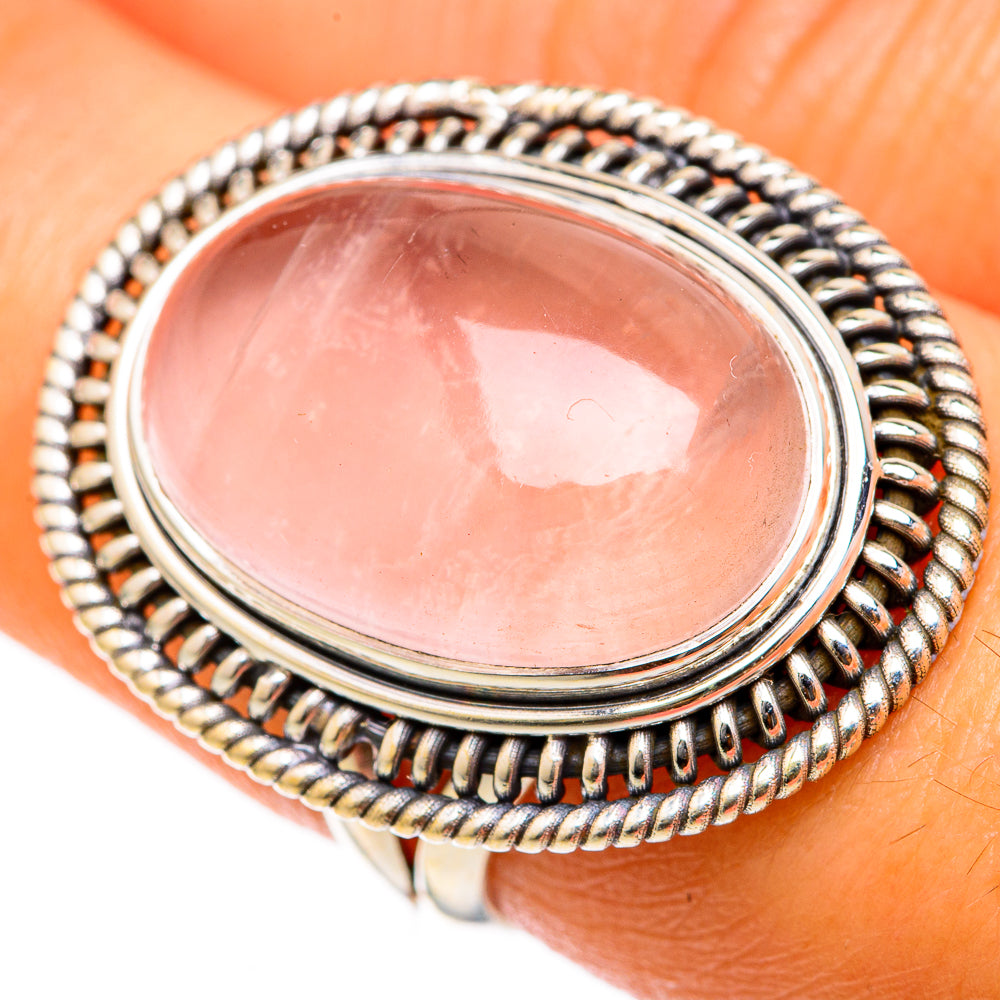 Rose Quartz Rings handcrafted by Ana Silver Co - RING103183