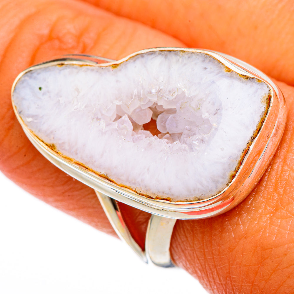White Geode Slice Rings handcrafted by Ana Silver Co - RING103189
